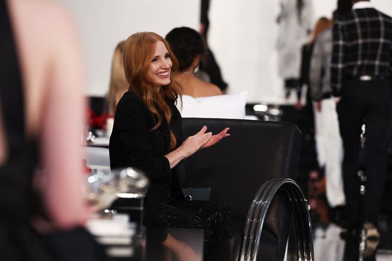 Jessica Chastain attends the Ralph Lauren fashion show at the Museum of Modern Art. AFP