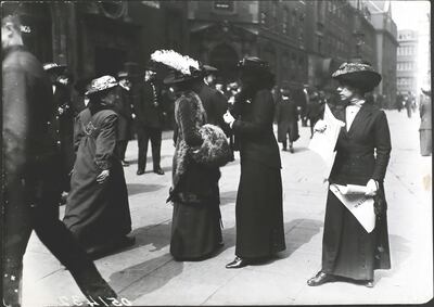 Princess Sophia Duleep Singh and sister suffragettes on Bow Street, London, in May 1913. Hulton Archive/Getty Images