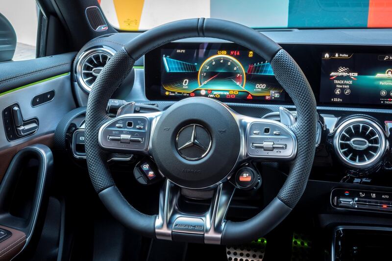 Mercedes-AMG A 45 S 4MATIC+;
designo mountain gray magno; Leather – bahia brown / black / black;Fuel consumption combined: 8.4-8.3 l/100 km; Combined CO2 emissions: 192-189 g/km
//
Mercedes-AMG A 45 S 4MATIC+;
designo mountaingrau magno; Leder - bahia braun / schwarz
Kraftstoffverbrauch kombiniert: 8,4-8,3 l/100 km; CO2-Emissionen kombiniert: 192-189 g/km 


