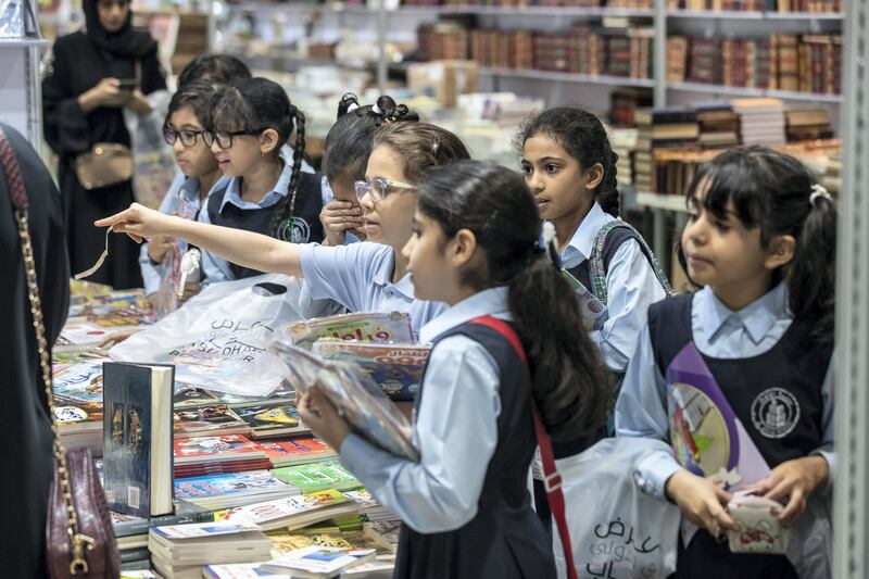 ABU DHABI, UNITED ARAB EMIRATES. 25 APRIL 2018. Abu Dhabi Book Fair at ADNEC. STANDALONE. (Photo: Antonie Robertson/The National) Journalist: Hala Khalaf. Section: Weekend.