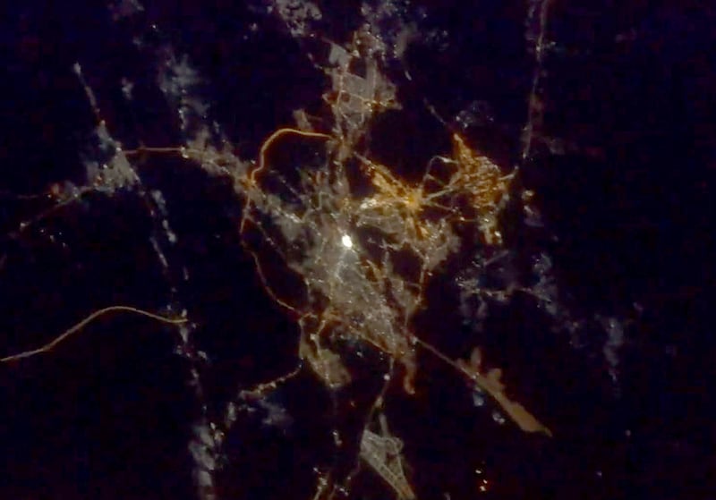 The view of Makkah recorded by Saudi astronaut Rayyanah Barnawi from space. Photo: Rayyanah Barnawi / Twitter