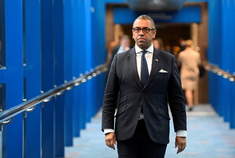 Foreign Secretary James Cleverly arrives at the conference. Reuters