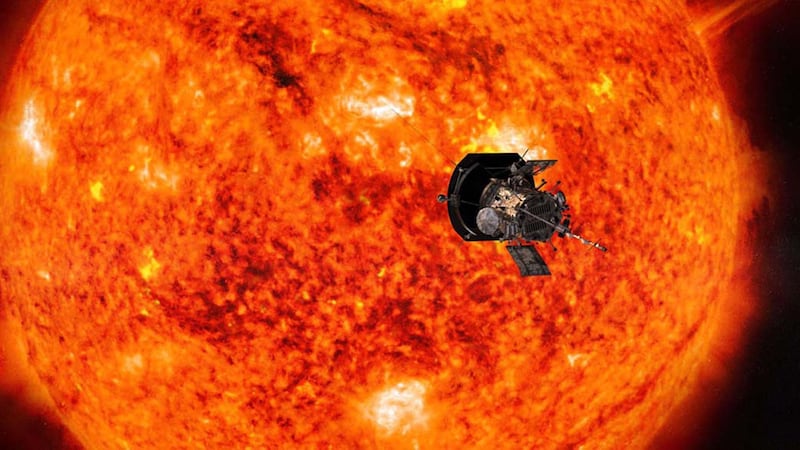 A photo made available by NASA shows an artists' impression of the Parker Solar Probe (PSP) approaching the Sun. EPA/NASA