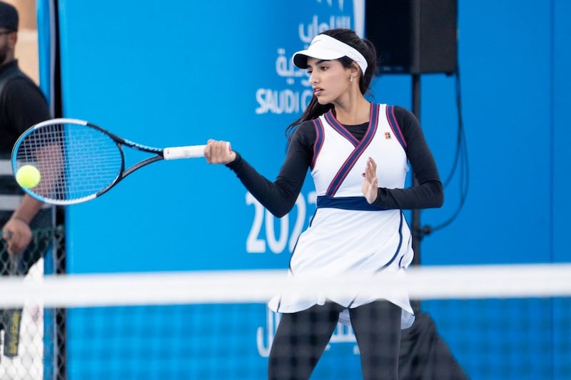 Yara Alhogani is the first professional female tennis player from Saudi Arabia. Photo: Mubadala Abu Dhabi Open