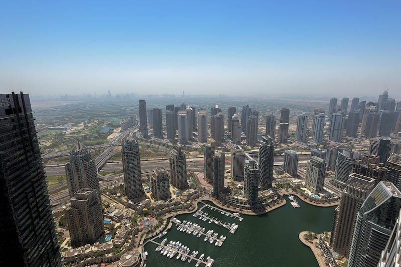 The view across Dubai Marina.