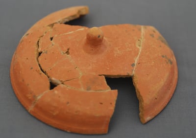 A pottery fragment unearthed in Egypt's Abu Ghorab necropolis by an Italian-Polish archaeological mission in 2022. Photo: Supreme Council of Antiquities