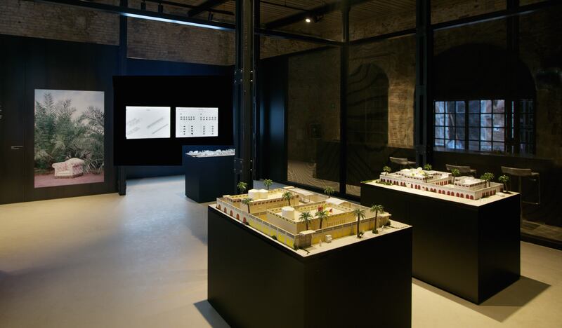 A still from 15th Venice Architecture Biennale time-lapse video. Courtesy National Pavilion UAE *** Local Caption ***  Installation view of Transformations The Emirati National House. Courtesy National Pavilion UAE.jpg