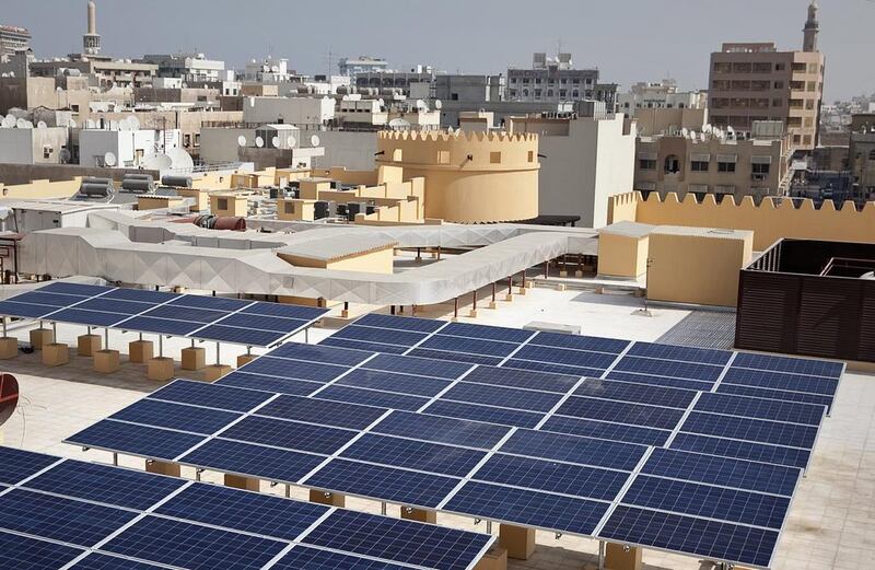 Solar panels have been installed on the roof of the new Al Fahidi Souk in Dubai. Silvia Razgova / The National







