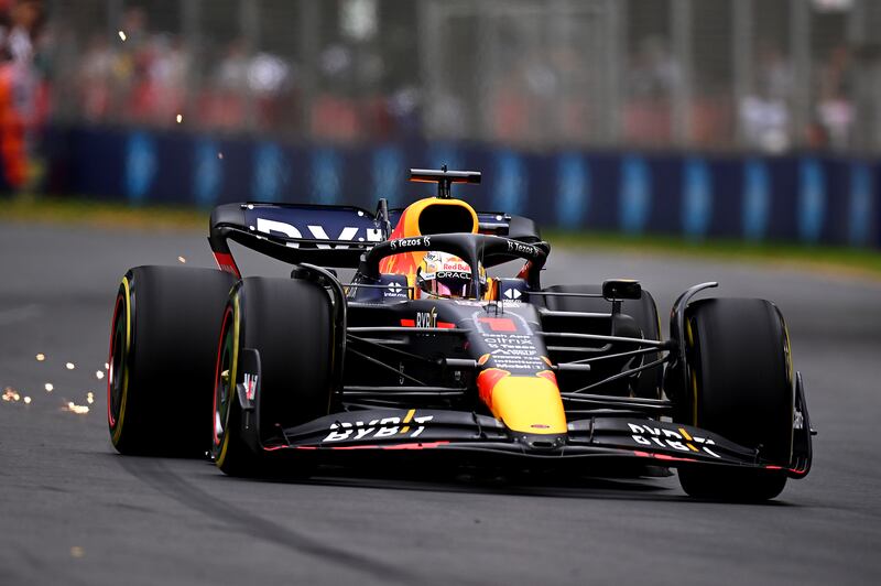 Red Bull driver Max Verstappen during at practice in Melbourne. Getty