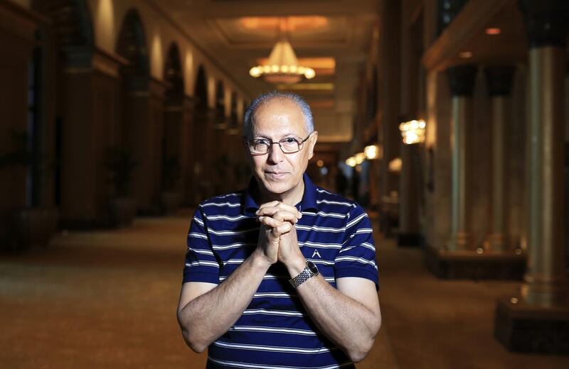 Kasim Abid, the director of Whispers of the City, is photographed during the Abu Dhabi Film Festival at Emirates Palace in Abu Dhabi. Sarah Dea/The National