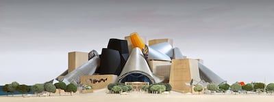 A rendering of the Frank Gehry-designed Guggenheim Abu Dhabi. Photo: DCT Abu Dhabi and Guggenheim