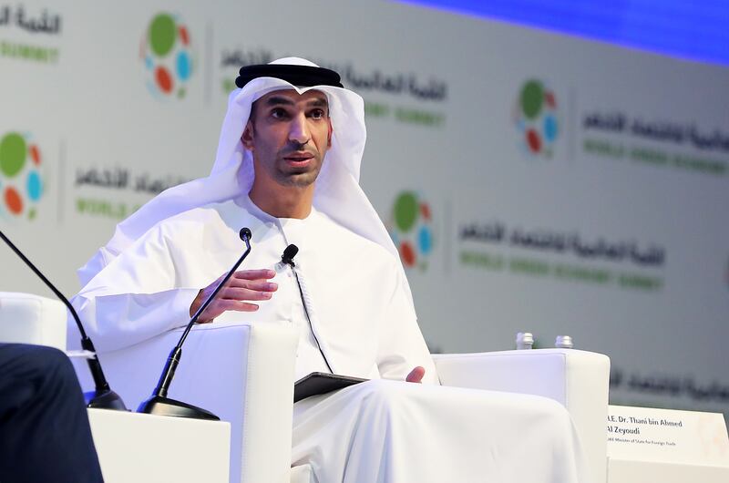 Dr Thani Al Zeyoudi, Minister of State for Foreign Trade. Pawan Singh / The National