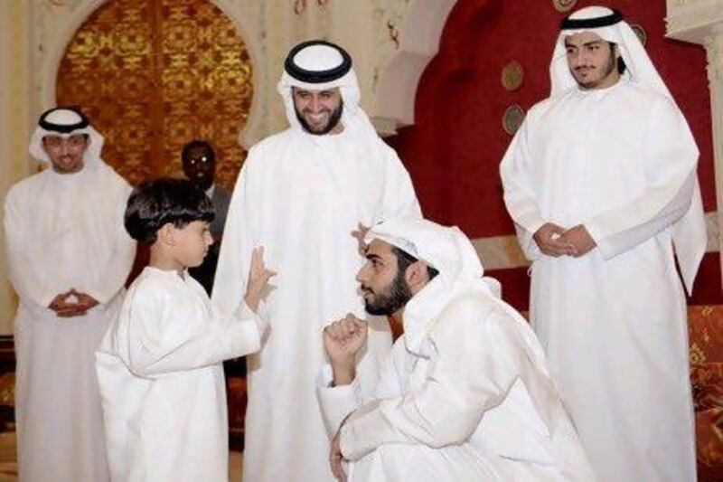 Abdulrahman was met at Al Bateen Palace, Abu Dhabi, by Sheikh Zayed bin Sultan and Sheikh Mohammed bin Sultan.