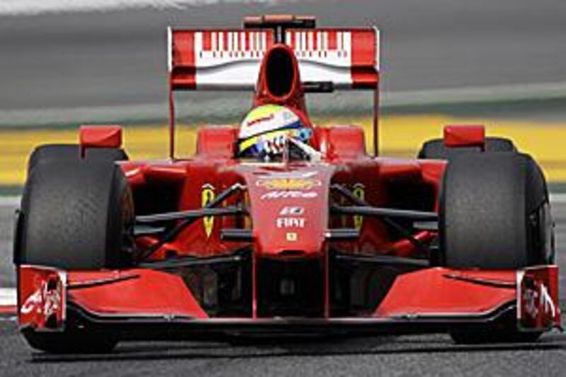 Felipe Massa was fastest around the Circuit de Catalunya, just ahead of his Ferrari teammate Kimi Raikkonen.