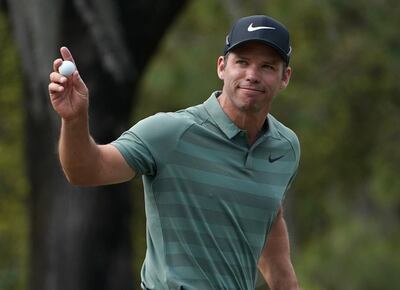 Mar 11, 2018; Palm Harbor, FL, USA;  Paul Casey waives ti the gallery after putting for par on the 16th during the final round of the Valspar Championship golf tournament at Innisbrook Resort - Copperhead Course. Mandatory Credit: Jasen Vinlove-USA TODAY Sports