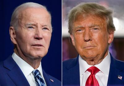 Few Americans are excited about a 2020 rematch between Mr Biden and Mr Trump. AP