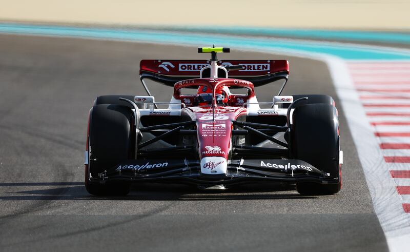 Robert Kubica of Poland driving the Alfa Romeo F1 C42 Ferrari on track. Getty Images