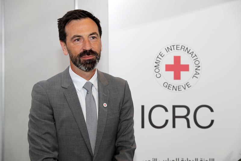 Fabrizio Carboni, regional director of the International Committee of the Red Cross, says civilians must be protected in the Israel-Gaza war. Pawan Singh / The National
