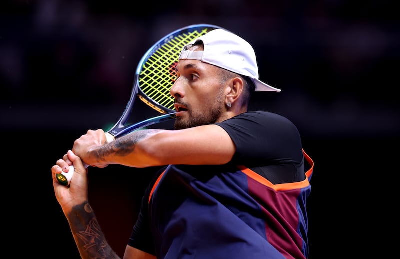 Nick Kyrgios of Eagles in action against Felix Auger- Aliassime. Getty 