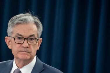 US Federal Reserve Chairman Jerome Powell. The Fed was criticised for being "slow-moving" by US president Donald Trump on Wednesday as he reiterated his call for lower interest rates to bring the US in line with other, major developed economies. The Fed declared an emergency rate cut of 50 basis points last month and is scheduled to meet again next week. AFP