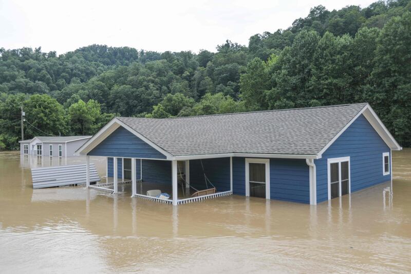 A flooded home in Jackson. AFP
