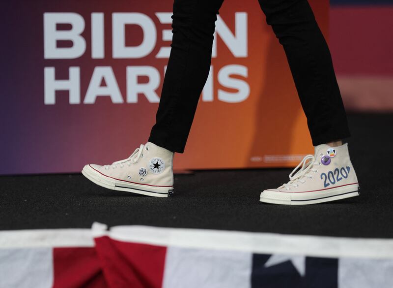 It has been said that you never really know a person until you walk a mile in their shoes. US Vice President Kamala Harris has received criticism from everything down to her footwear. 
Getty Images / AFP