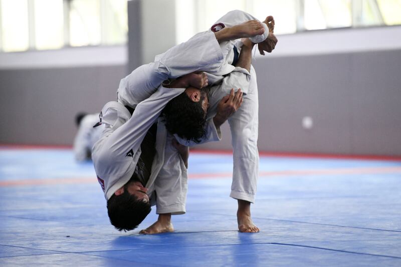 UAE fighters train with at Zayed Sports City for the Asian Jiu-Jitsu Championship.