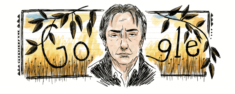 Google is celebrating the life and career of late English actor Alan Rickman with a doodle. Photo: Google