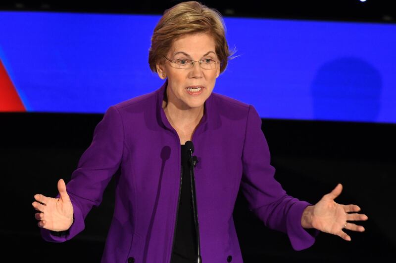 Elizabeth Warren advocated withdrawing all combat troops from the region and Afghanistan. AFP