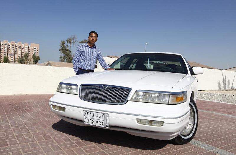 Shoaib Saleem with his 1996 Grand Marquis LS Mercury. Jeffrey E Biteng / The National 