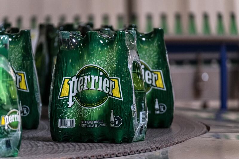 The Abu Dhabi Agriculture and Food Safety Authority (ADAFSA) has said Perrier water on sale in Abu Dhabi is safe. Bloomberg via Getty Images