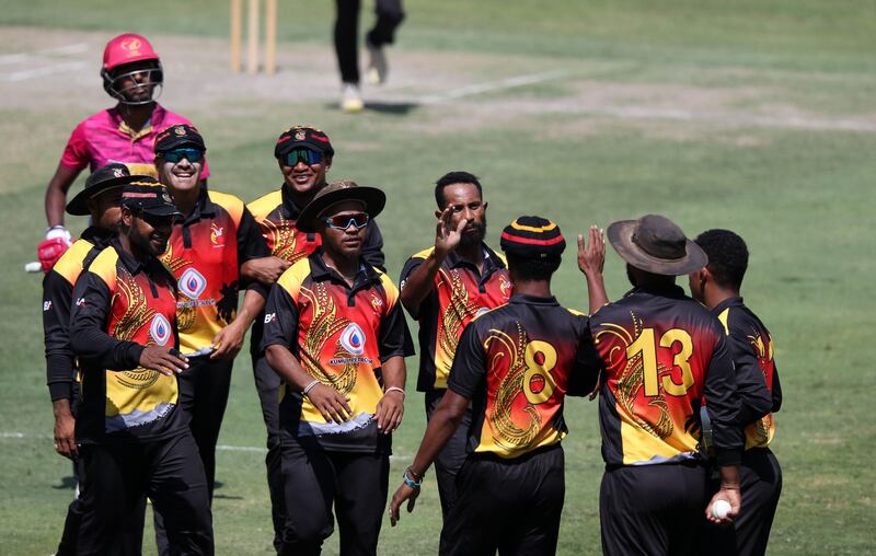 PNG's Riley Hekure picked up five wickets against the UAE on Sunday