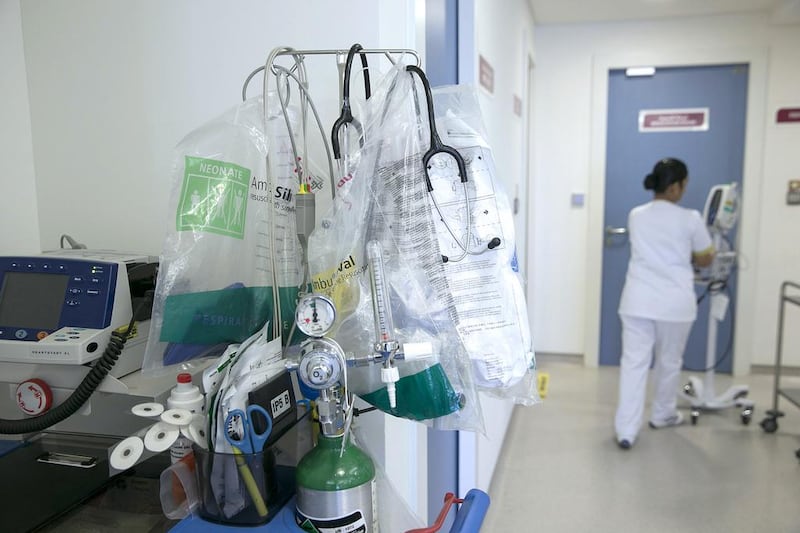 A nurse works at the post-natal ward at the Burjeel Hospital in Abu Dhabi. Silvia Razgova / The National