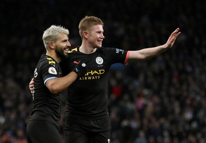 Centre midfield: Kevin de Bruyne (Manchester City) – Two more assists and some terrific passing and crossing in City’s superb display to beat Aston Villa 6-1. Reuters