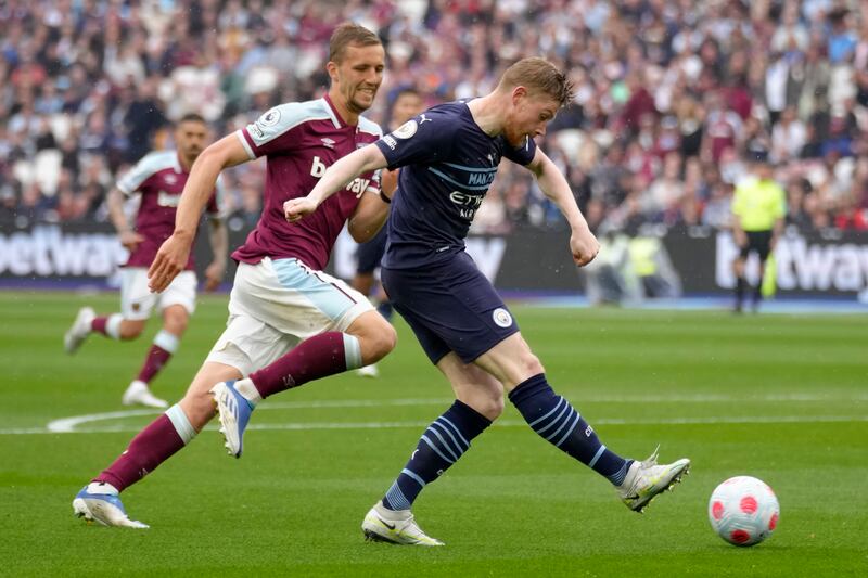 Kevin De Bruyne – 5 The Belgium international curved his free-kick over West Ham’s wall as City desperately looked for an equaliser. AP