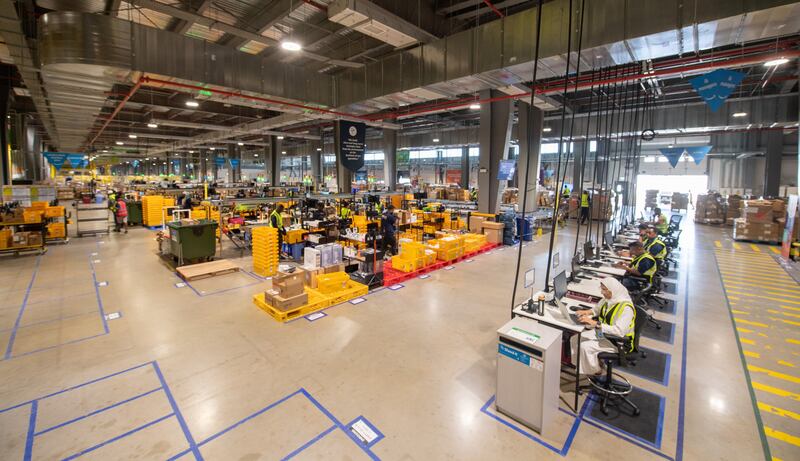 Amazon's new fulfilment centre in Dubai South covers an area of more than 32,500 square metres over five floors. Photo: Amazon