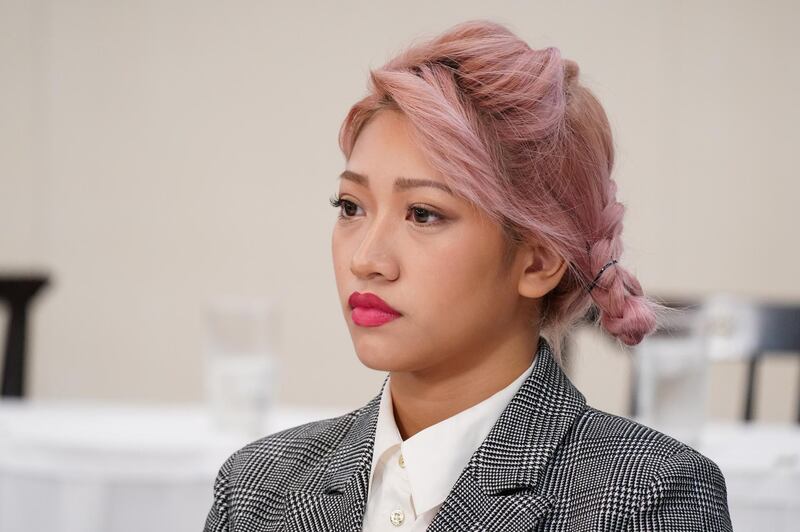 TOKYO, JAPAN - OCTOBER 17: Hana Kimura looks on during the press conference Bushiroad and Stardom on October 17, 2019 in Tokyo, Japan. (Photo by Etsuo Hara/Getty Images)