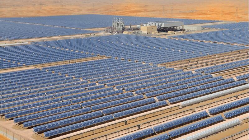 Noor Abu Dhabi solar PV plant. Abu Dhabi is seeking to establish itself as a sustainable finance and green bond hub. Photo: Abu Dhabi Department of Energy