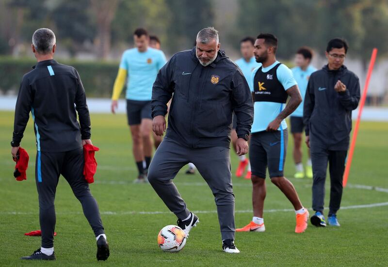 Dubai, United Arab Emirates - Reporter: John McAuley: Cosmin Aurelian Olăroiu the head coach of Chinese Super League side Jiangsu Suning. He is also the former manager of Al Ain and Shabab Al-Ahli Dubai FC. Thursday, February 6th, 2020. Dubai Police Academy Stadium, Dubai. Chris Whiteoak / The National