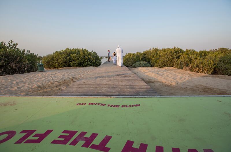 The boardwalk takes visitors out over the water with great views of the mangroves