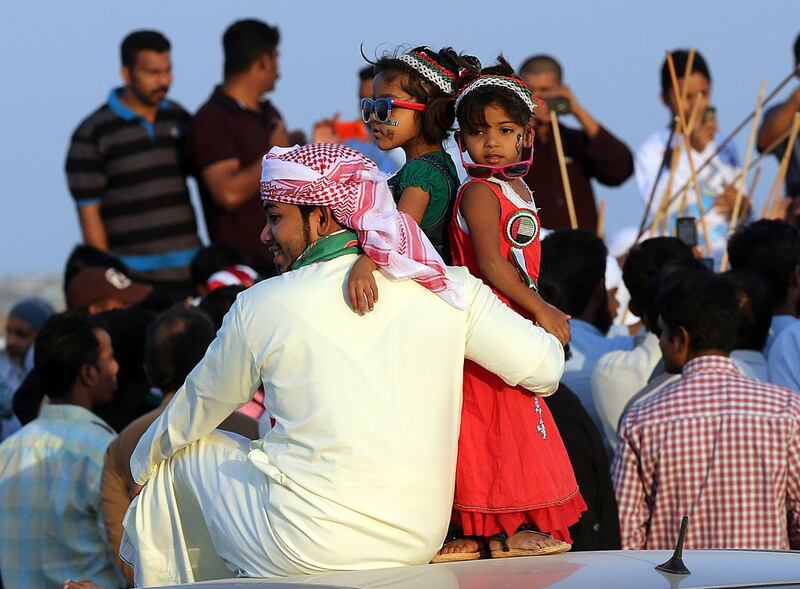 Fujairah residents celebrated National Day by watching a bull fight and a German band. Satish Kumar / The National