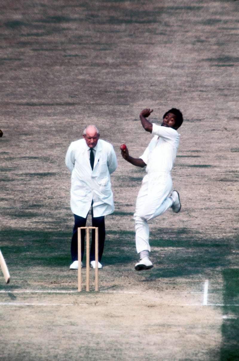 West Indies' Andy Roberts bowling  (Photo by S&G/PA Images via Getty Images)