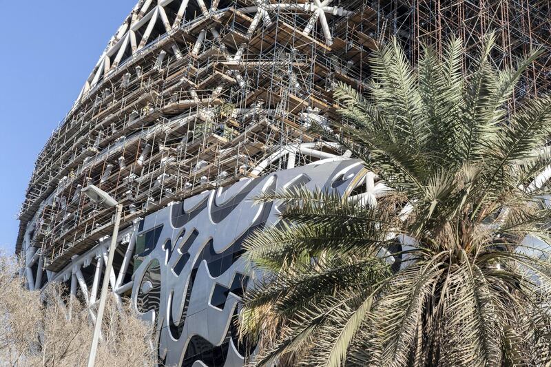 DUBAI, UNITED ARAB EMIRATES. 20 NOVEMBER 2018. The Museum of the Future on Sheikh Zayed rd next to the Emirates Towers. (Photo: Antonie Robertson/The National) Journalist: None. Section: Standalone.