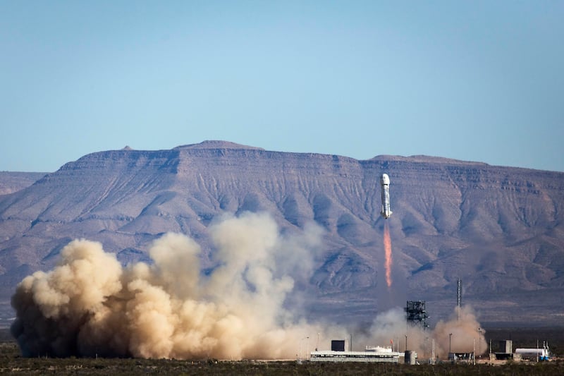 Blue Origin's New Shepard rocket launch outside of Van Horn, Texas. Photo: Blue Origin