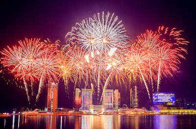 A handout photo of fireworks at Al Maryah Island in Abu Dhabi (Courtesy: Al Maryah Island) *** Local Caption ***  BLOG16no-nye-almaryah.jpg