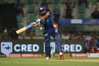 Rohit Sharma captain of Mumbai Indians plays a shot during match 5 of season 13 of Indian Premier League (IPL) between the Kolkata Knight Riders and the Mumbai Indians held at the Sheikh Zayed Stadium, Abu Dhabi in the United Arab Emirates on the 23rd September 2020. Photo by: Pankaj Nangia / Sportzpics for BCCI