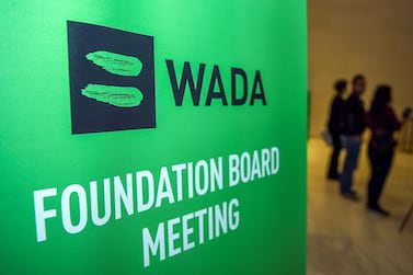 File photo of the World Anti-Doping Agency foundation board in Baku. Image for representation. AFP