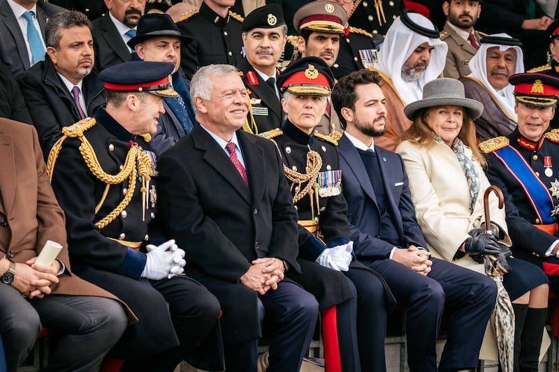 King Abdullah and Crown Prince Al Hussein, pictured centre 