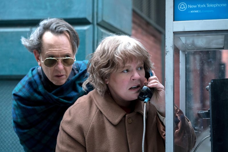 Editorial use only. No book cover usage.
Mandatory Credit: Photo by M Cybulski/20thCenturyFox/Kobal/REX/Shutterstock (9927691b)
Richard E. Grant as Jack Hock, Melissa McCarthy as Lee Israel
'Can You Ever Forgive Me?' Film - 2018
When Lee Israel falls out of step with current tastes, she turns her art form to deception. An adaptation of the memoir Can You Ever Forgive Me?, the true story of best-selling celebrity biographer Lee Israel.
