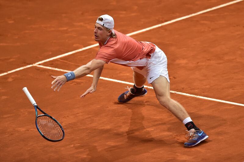 Denis Shapovalov of Canada takes a tumble. Getty 